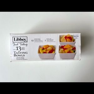 Libbey Just Tasting Square Bowl Set, White Ceramic, 13-piece